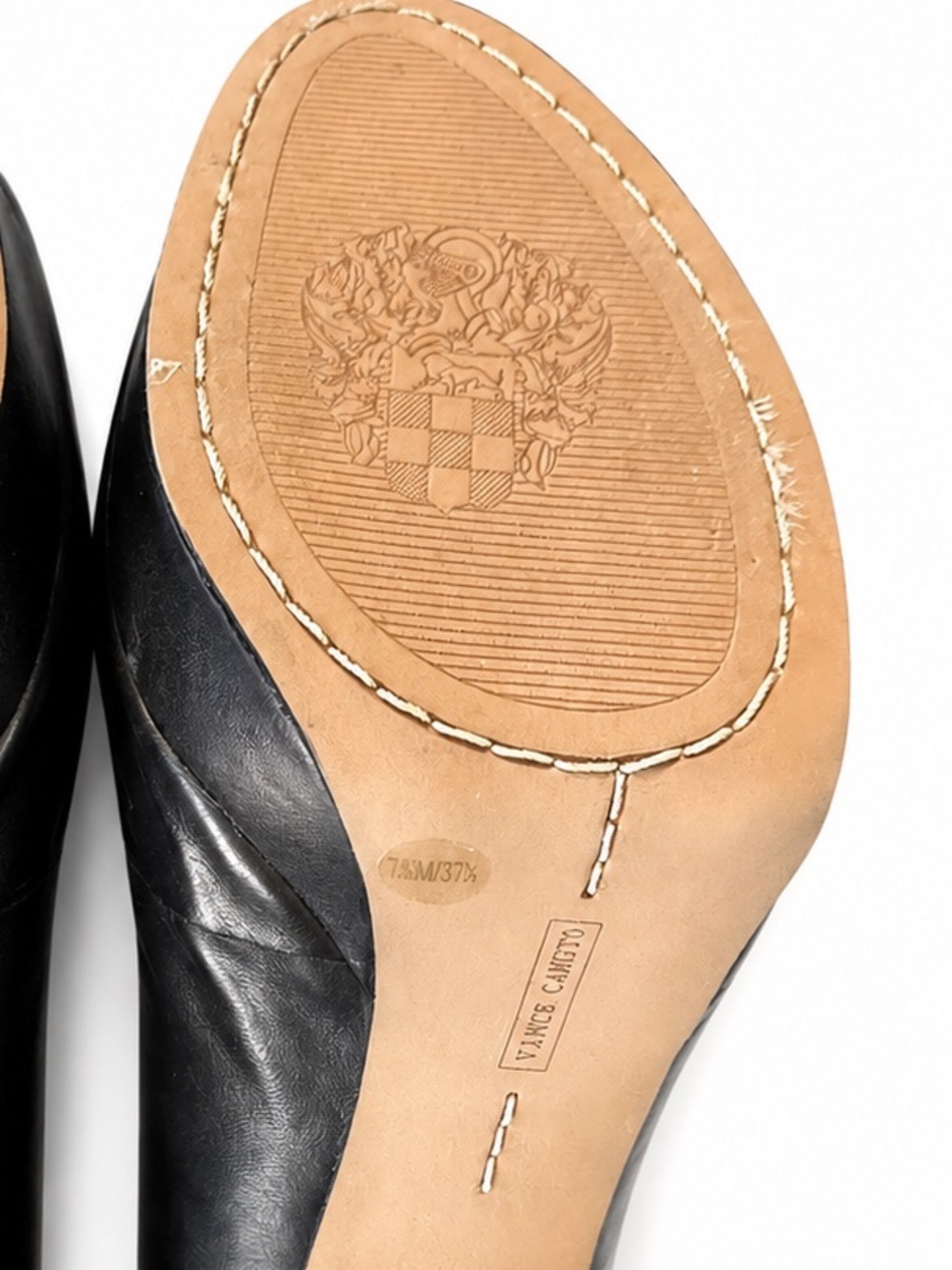 Vince Camuto VC-LORIM Black Nappa Leather Peep-Toe Platform Heels - Size 7.5 - Picture 13 of 13